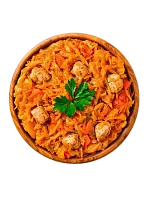 Курица с тушеной капустой
